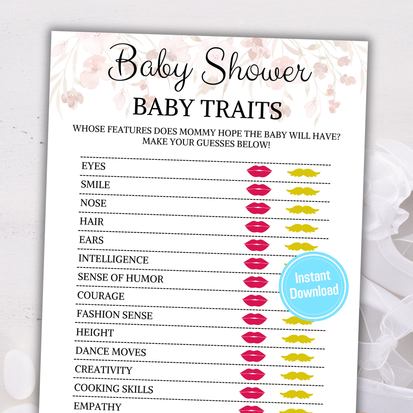 Baby Shower Baby Traits Game | Guess Baby Features Game