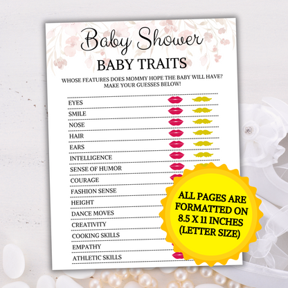 Baby Shower Baby Traits Game | Guess Baby Features Game