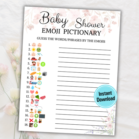 Baby Shower Emoji Pictionary Game | Baby Shower Emoji Game