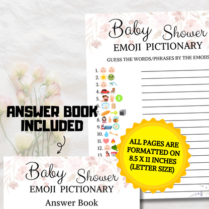 Baby Shower Emoji Pictionary Game | Baby Shower Emoji Game