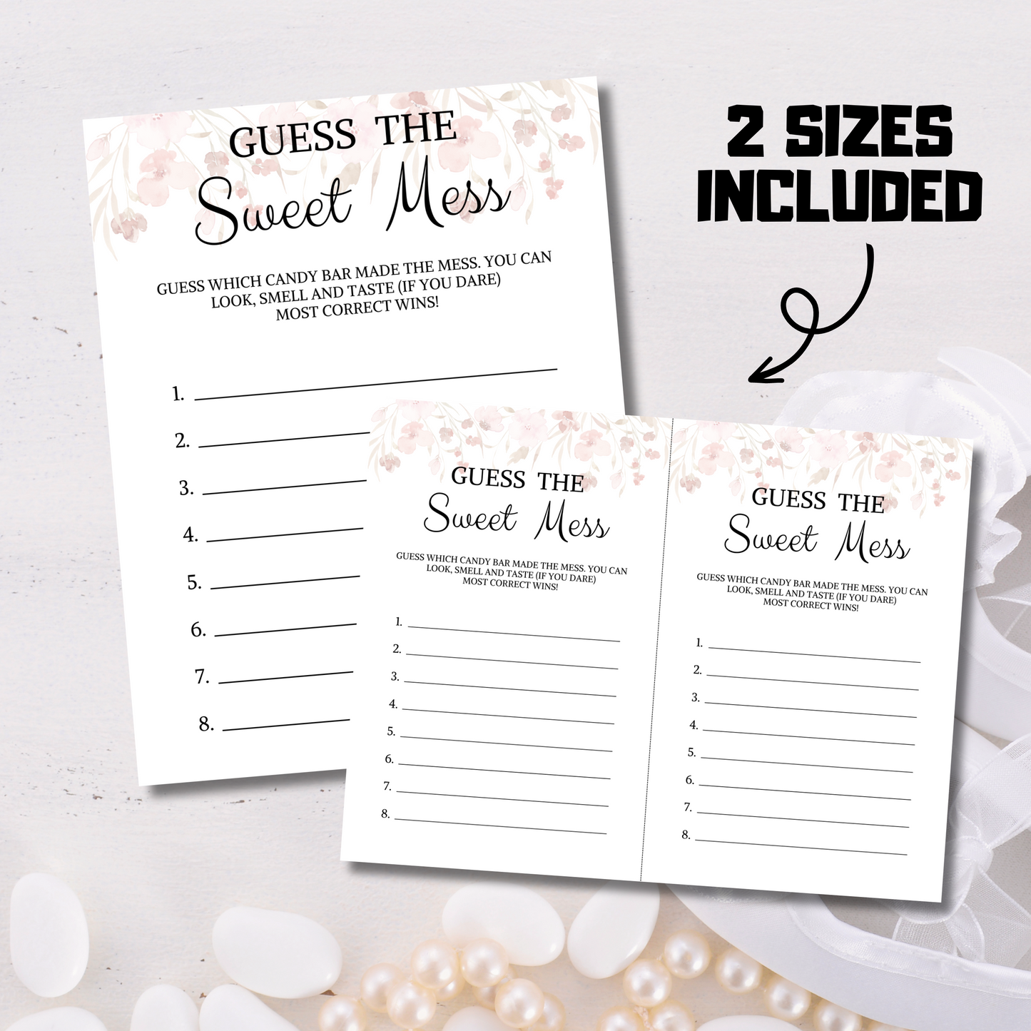 Baby Shower Guess The Sweet Mess Game | Guess Candy Bar Game Printable