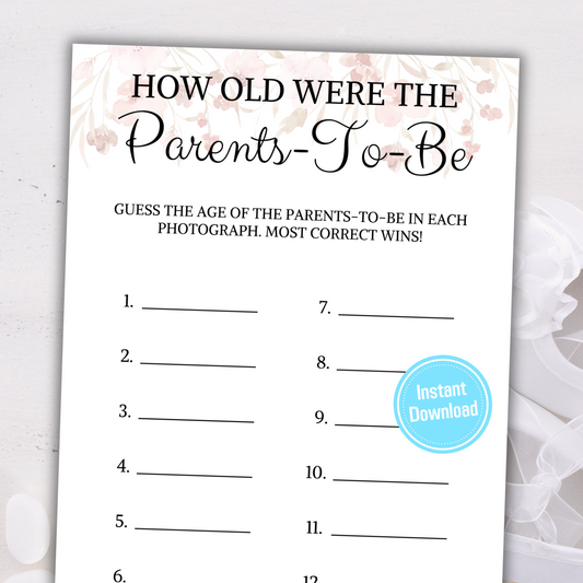 Baby Shower How Old Were The Parents-To-Be Game | How Old Were Mommy and Daddy