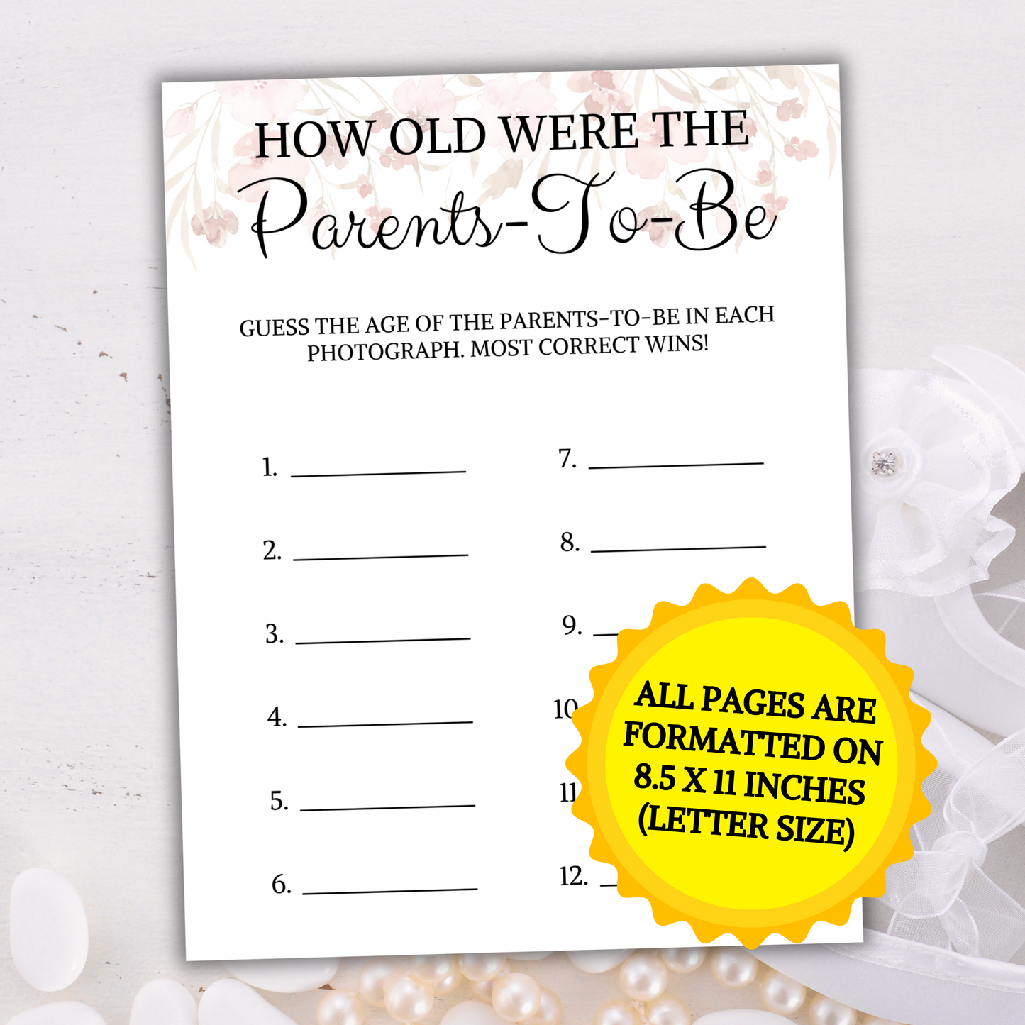 Baby Shower How Old Were The Parents-To-Be Game | How Old Were Mommy and Daddy