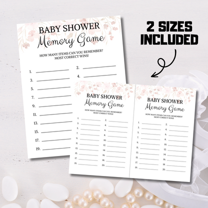 Baby Shower Memory Game | Baby Item Memory Game