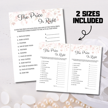 Baby Shower The Price Is Right Game | Minimalist Baby Price Is Right