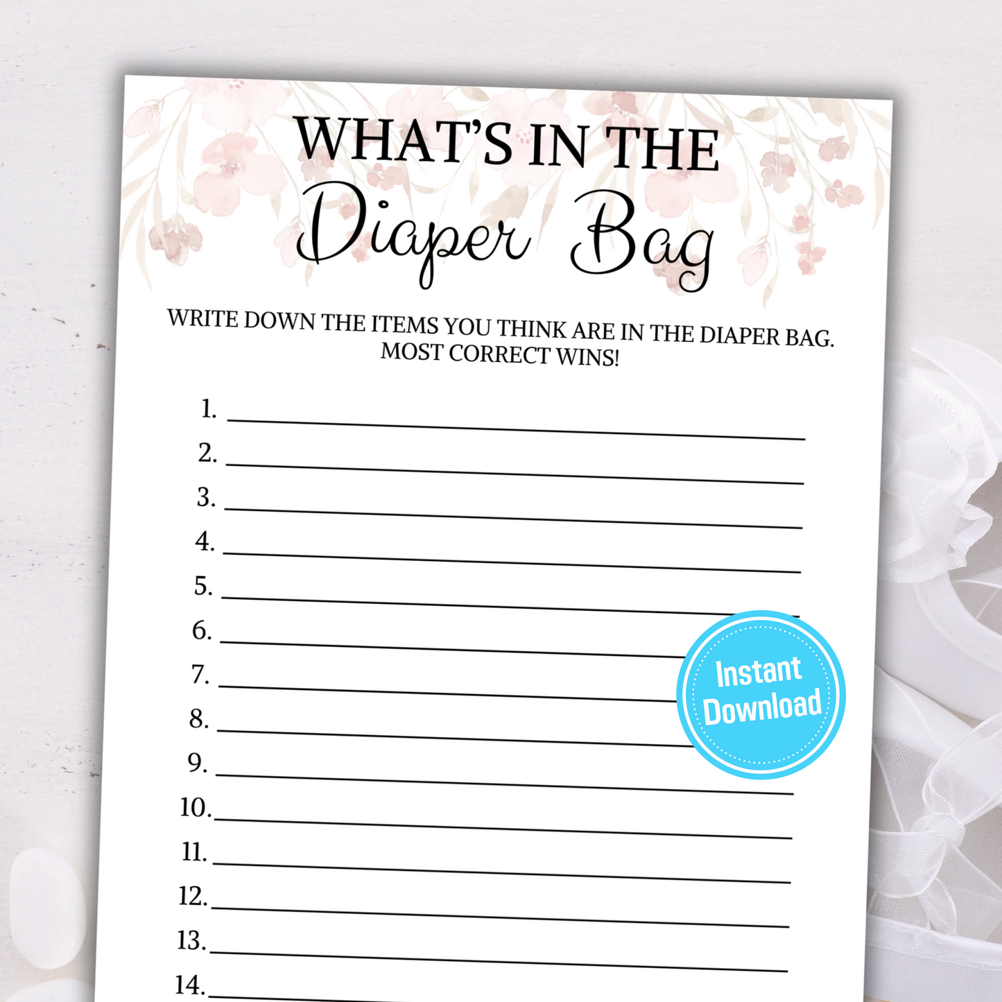 Baby Shower What's in the Diaper Bag Game | Guess the Items in the Diaper Bag