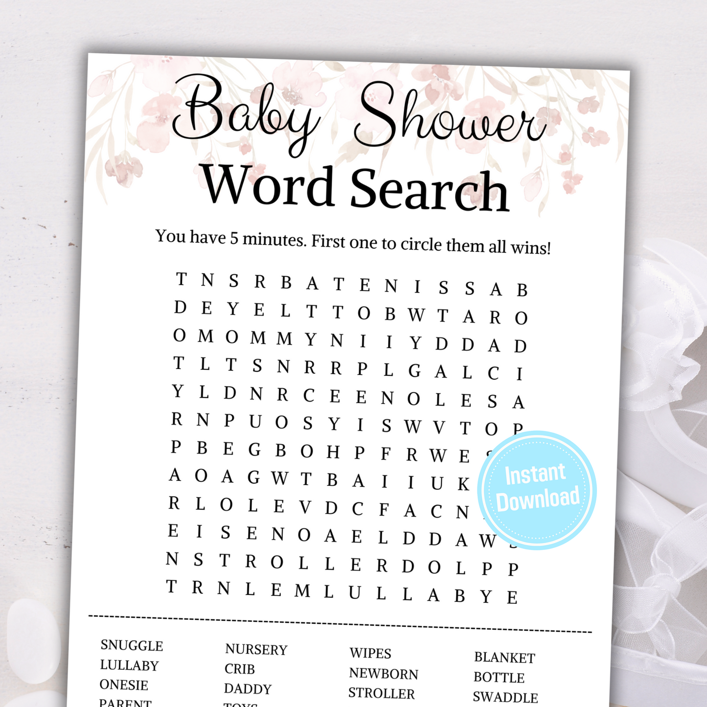 Baby Shower Word Search Game | Word Search Puzzle Game