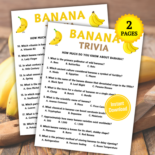 Banana Trivia Game | Banana Knowledge Quiz Game