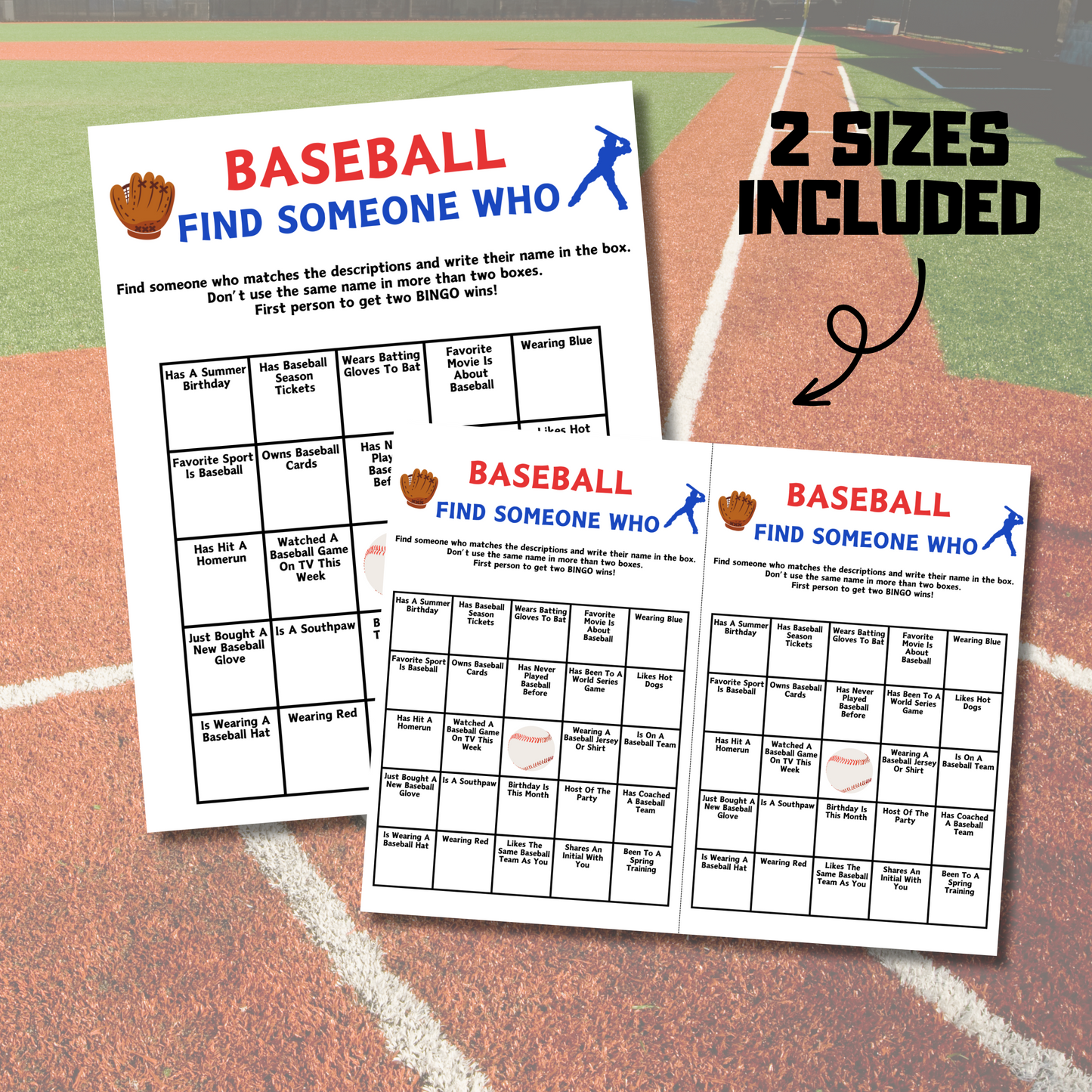 Baseball Find Someone Who Game | Printable Find The Guest Bingo