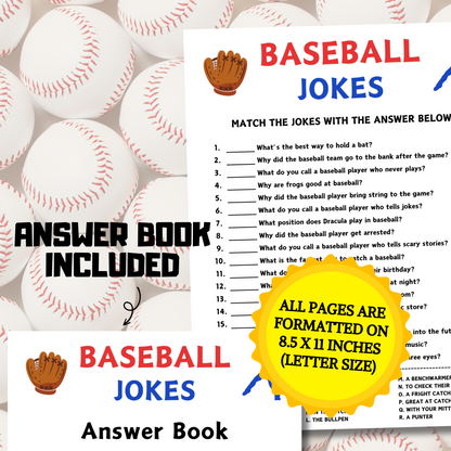Baseball Jokes Game | Printable Baseball Riddles Game