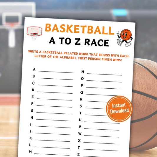Basketball A To Z Race Game | Printable Basketball Alphabet Game