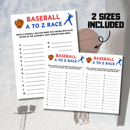 Basketball A To Z Race Game | Printable Basketball Alphabet Game
