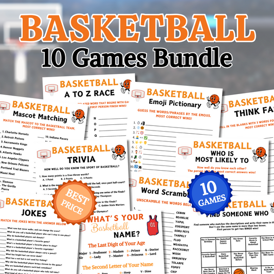 Basketball Games Bundle | Printable Basketball Team Party Game