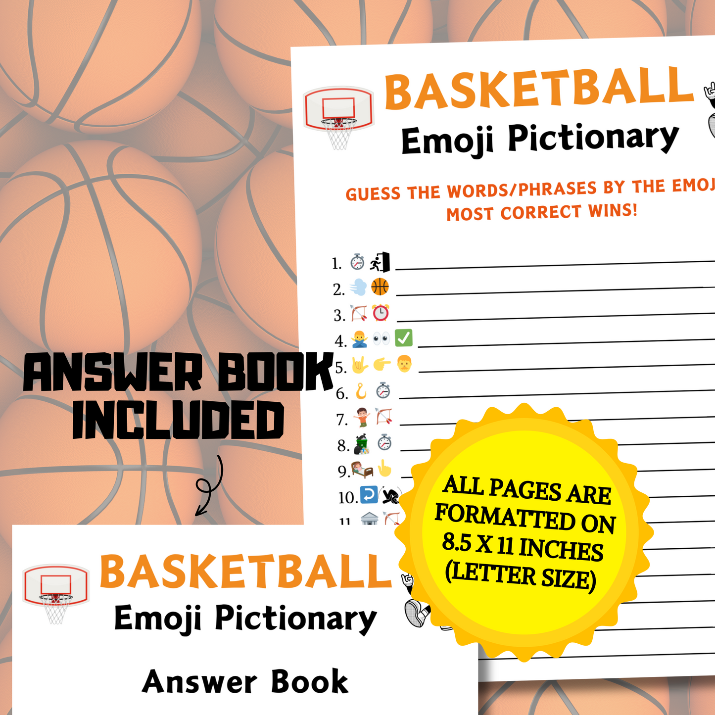 Basketball Games Bundle | Printable Basketball Team Party Game