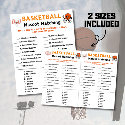 Basketball Mascot Matching Game | Basketball Trivia Game