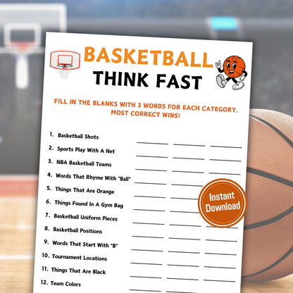 Basketball Think Fast Game | Basketball Trivia Game