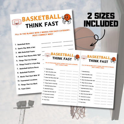 Basketball Think Fast Game | Basketball Trivia Game