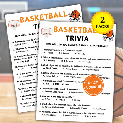 Basketball Trivia Game | Printable NBA Trivia Game