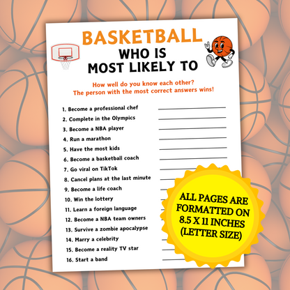 Basketball Who Is Most Likely To Game | Basketball Most Likely to Game