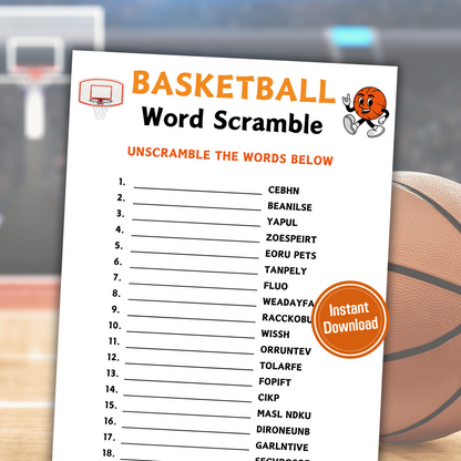 Basketball Word Scramble Game | Basketball Unscramble Words Game