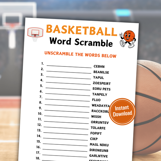 Basketball Word Scramble Game | Basketball Unscramble Words Game
