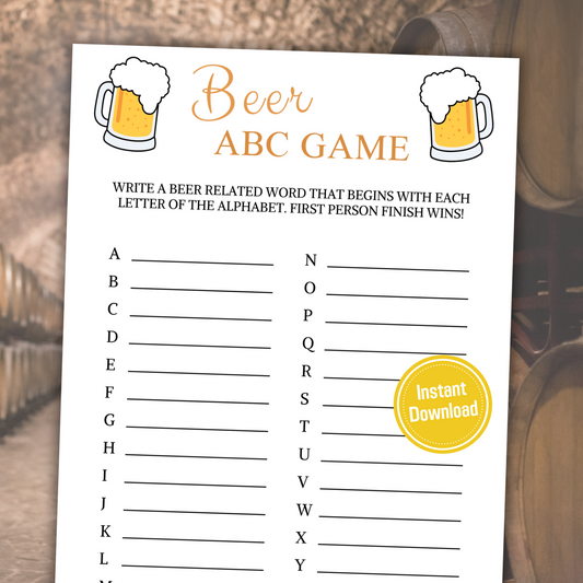 Beer ABC Game | Printable Alphabet Race Game