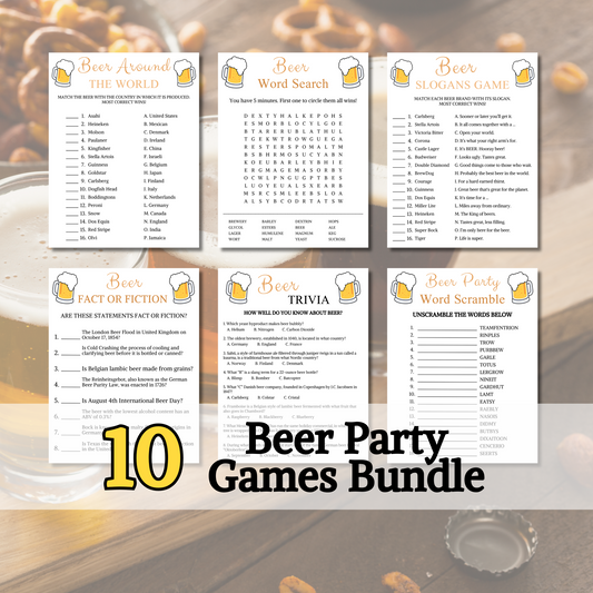 Beer Party Game Bundle | 10 Beer Party Games BEST Price Bundle