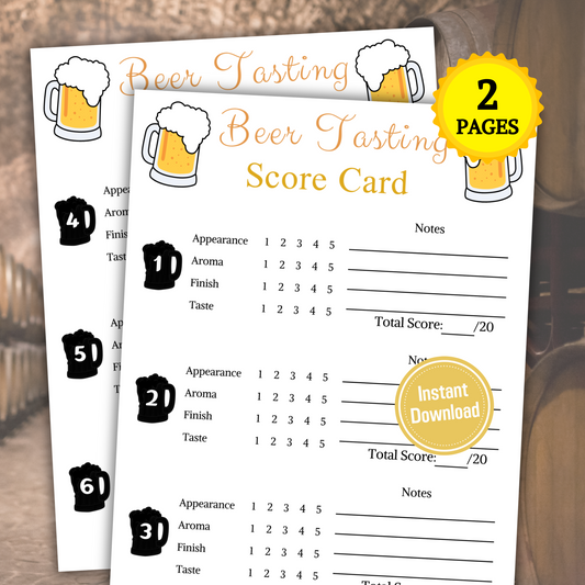 Beer Tasting Card | Printable Oktoberfest Beer Tasting Scorecard