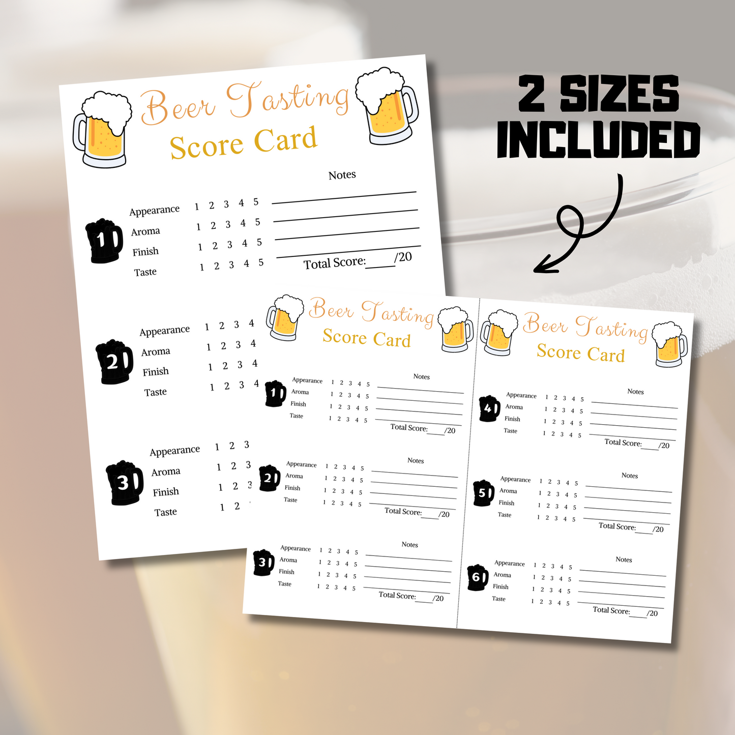 Beer Tasting Card | Printable Oktoberfest Beer Tasting Scorecard