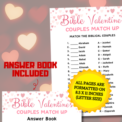 Bible Couples Matching Game | Valentine's Bible Couples Quiz