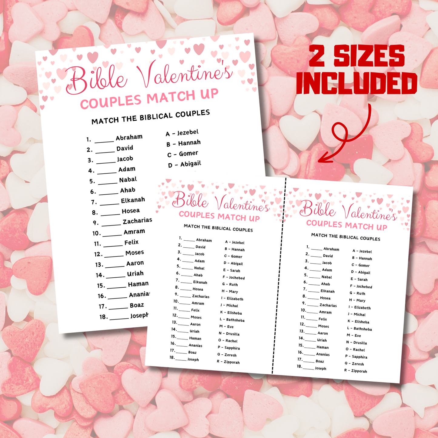 Bible Couples Matching Game | Valentine's Bible Couples Quiz