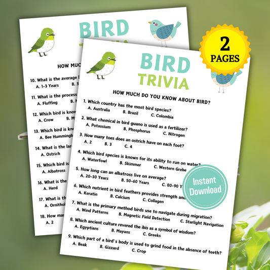 Bird Trivia Game | Bird Knowledge Quiz Game