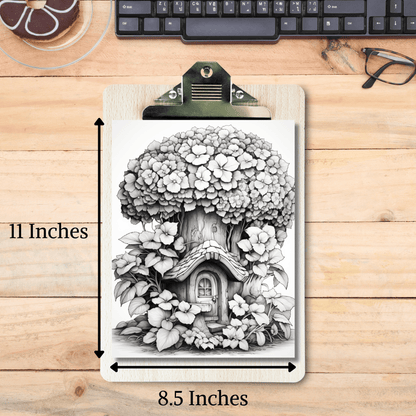 Blossom Fairy House Coloring Book 1: Blossom Fairy House Print Out Size Demo