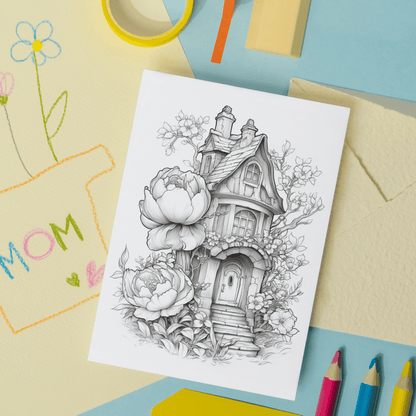 Blossom Fairy House Coloring Book 1: Blossom Fairy House Print Out Demo