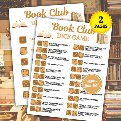Book Club Dice Game | Get To Know You Dice Game