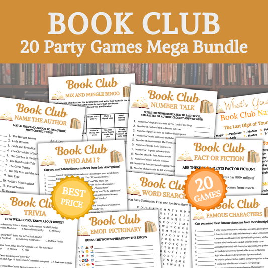 Book Club Games Bundle | Printable Book Club Party Game