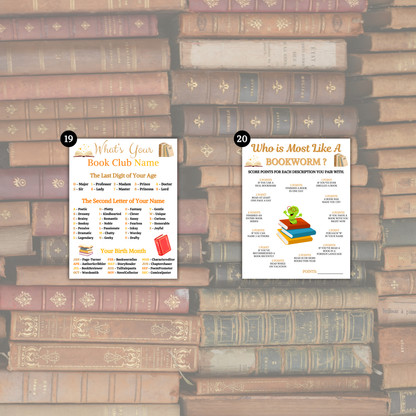 Book Club Games Bundle | Printable Book Club Party Game