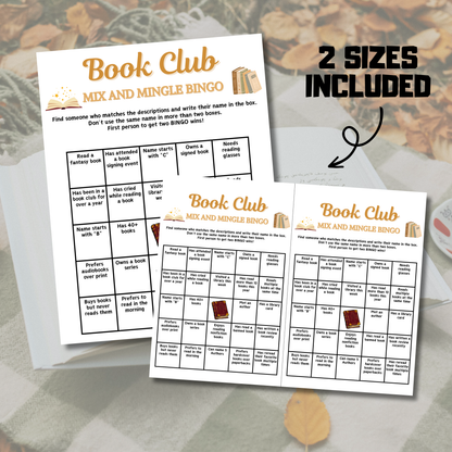 Book Club Mix and Mingle Bingo | Book Club Find the Guest Bingo