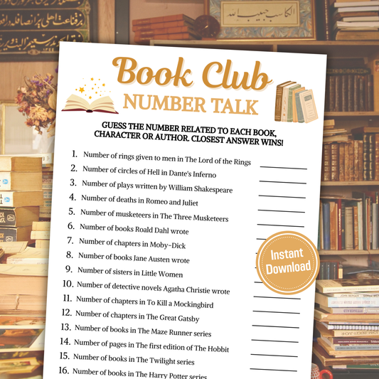 Book Club Number Talk Game | Book Club Guess Numbers Game Printable
