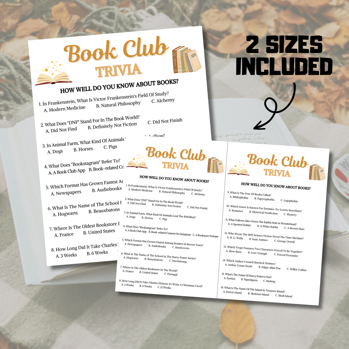 Book Club Trivia Game | Printable Book Club Trivia Quiz