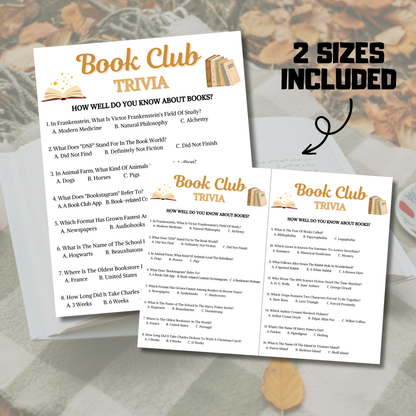 Book Club Trivia Game | Printable Book Club Trivia Quiz