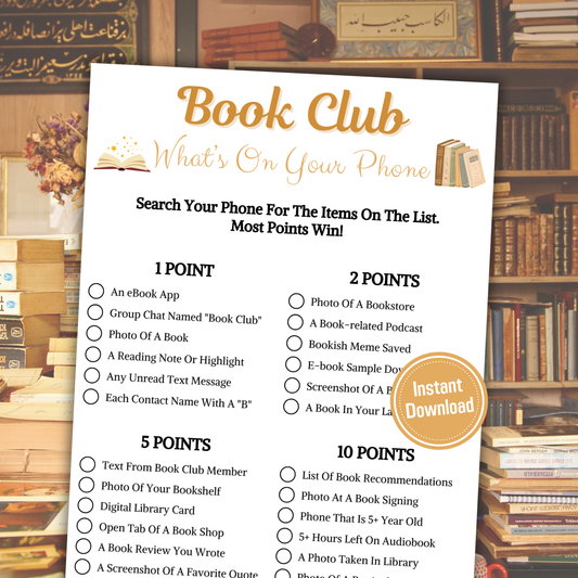 Book Club What's On Your Phone Game | Book Club Party Games