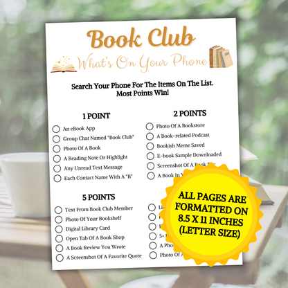Book Club What's On Your Phone Game | Book Club Party Games