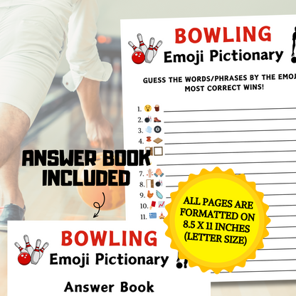 Bowling Emoji Pictionary Game | Printable Bowling Emoji Game