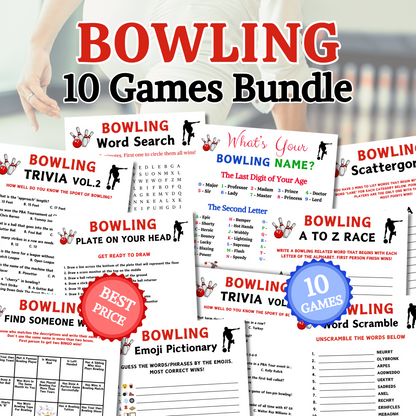 Bowling Games Bundle | Printable Bowling Team Party Game