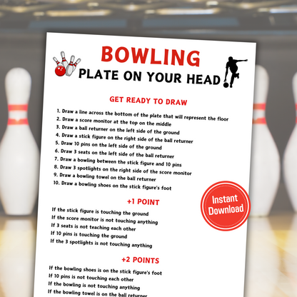 Bowling Plate On Your Head Game | Hilarious Bowling Drawing Game