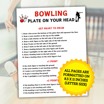 Bowling Plate On Your Head Game | Hilarious Bowling Drawing Game