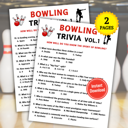 Bowling Trivia Game Vol.1 | Bowling Knowledge Quiz Game