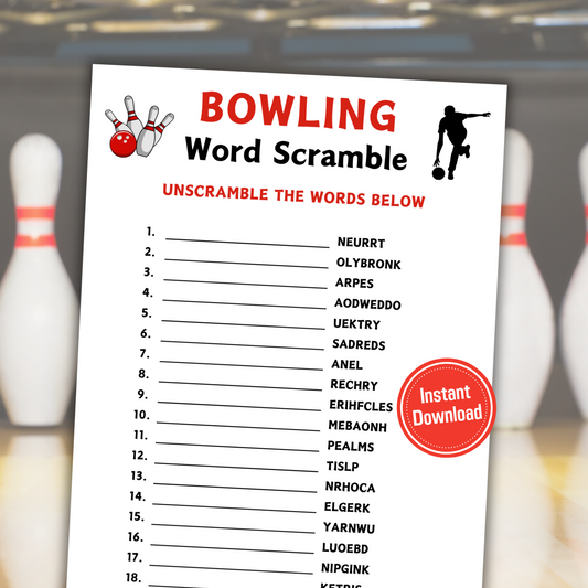 Bowling Word Scramble Game | American Bowling Unscramble Game