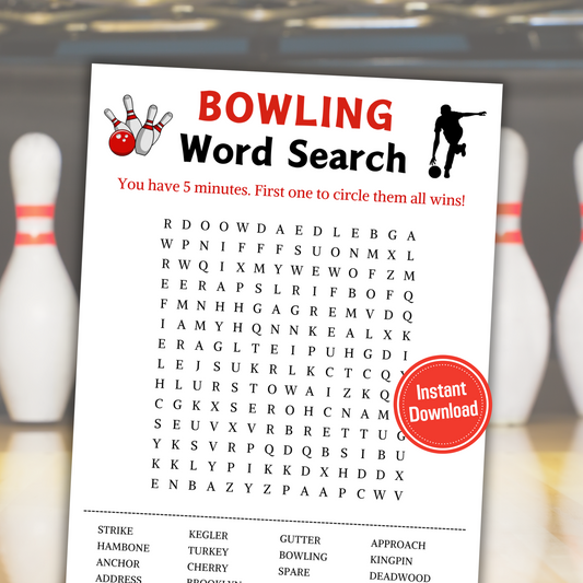 Bowling Word Search Game | Bowling Word Find Game